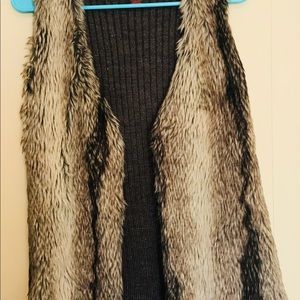 J.J. Basics faux fur vest